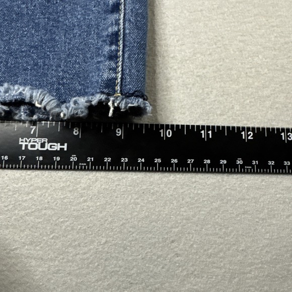 Mica Los Angeles Super High Rise Wide Leg Raw Hem Stretch Jeans Size 27 Distress - Picture 9 of 11